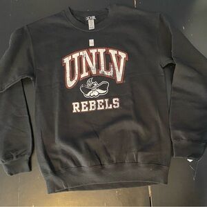 UNLV Rebels Logo Unisex Sweatshirt Heritage Arch Black Crewneck Sweatshirt Small